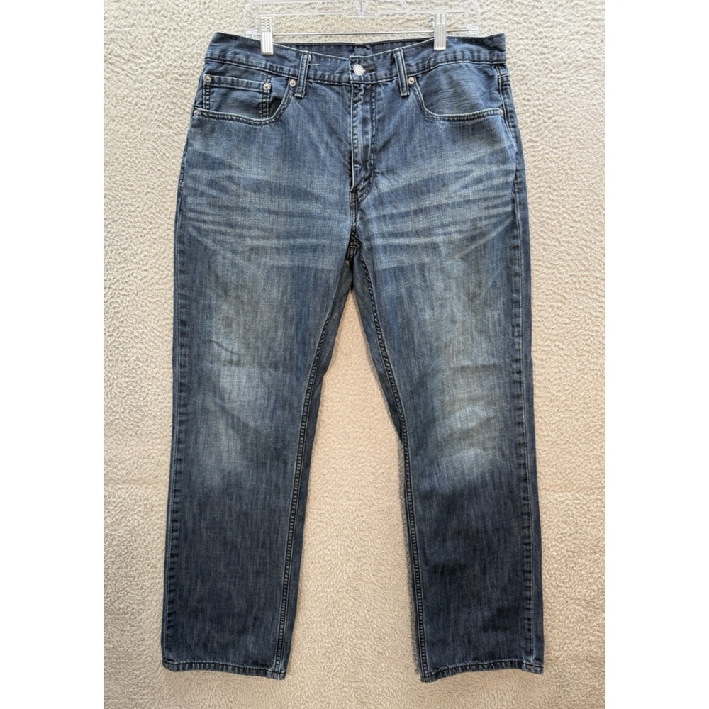 Levis 559‎ Jeans Mens 36x34 Blue Relaxed Straight Distressed Workwear Grunge *